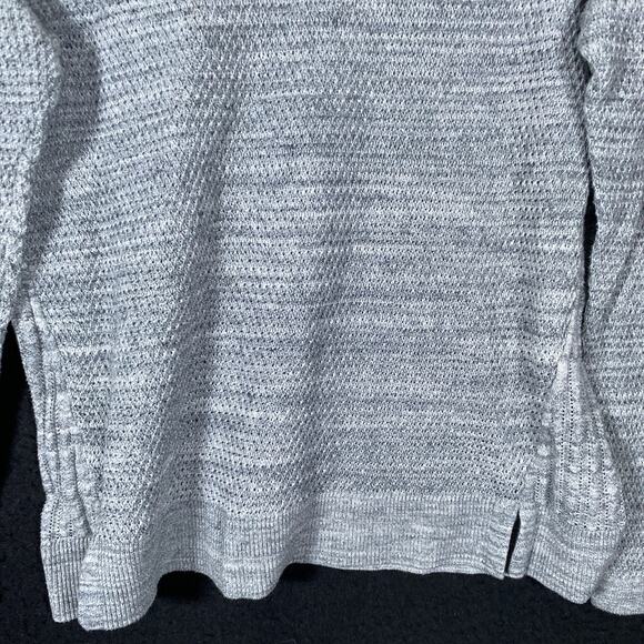 Ann Taylor Loft Womens Sweater Gray Petite Crew Neck Knitted Long Sleeve LP - Picture 3 of 12